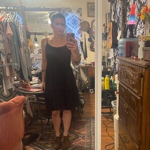 Black midi summer dress sm